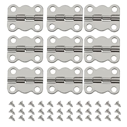 eMagTech 50 Stück Vintage-Schmetterlingsscharniere, Retro-Kastenscharniere mit 200 Stück Schrauben, Ersatz-Möbel, Schrank, Türscharniere für Holzkisten, Schmuckschatullen, 16 x 13 mm, Silber von eMagTech