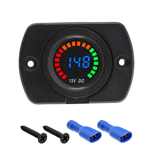 eMagTech LED Digital Voltmeter Spannungsmessgerät 12V Wasserdichtes Batterie Tester mit LED-Licht Digitalbildschirm für Marine Auto Motorrad Boot Wohnmobil LKW ATV UTV von eMagTech