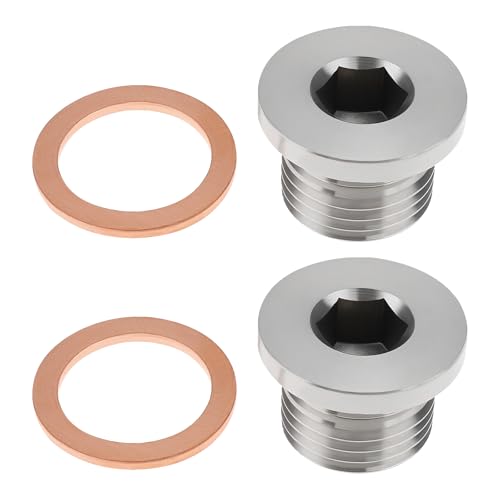 eMagTech 2 STK. Innensechskant-Steckschlüsselstopfen M16 X 1,5 Mm 304 Edelstahl mit Kupferscheibe für die Installation des Sauerstoffsensors eMagTech 2 STK. Innensechskant-Steckschlüsselstopfen M16 X 1,5 Mm 304 Edelstahl mit Kupferscheibe für die Installation des Sauerstoffsensors von eMagTech