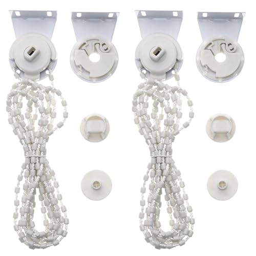 eMagTech 2 Sets Rollo Halterung für Rollos mit 28mm Rohrdurchmesser mit Perlenkette Roller Blind Vorhang Rollo Beschläge zur Befestigung von Vorhängen Jalousien Jalousien Fenstern von eMagTech