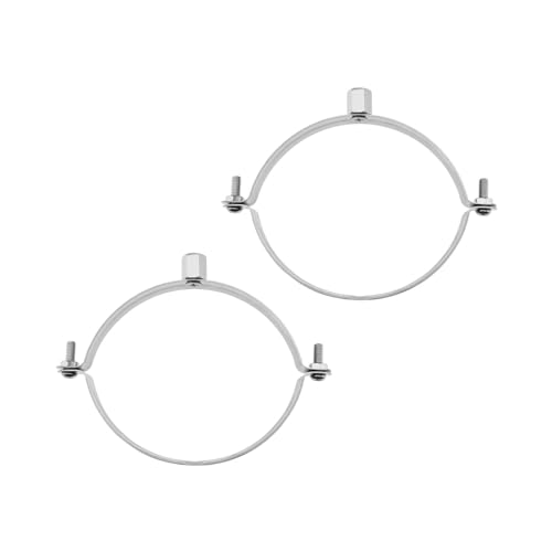 eMagTech 2 Stück 110 mm Entwässerungsrohrhalterung Rohrschelle Edelstahl mit Schraube Installation Rohrhalterung M10 Schraubenloch verwendet für Drainagerohranschluss Silber von eMagTech
