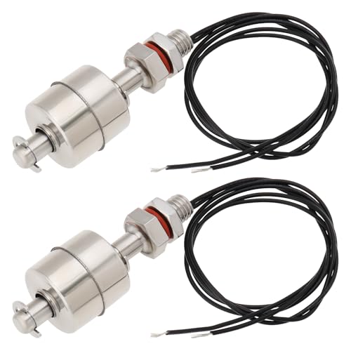 eMagTech 2 Stück 304 Edelstahl-Wasserdurchfluss-Schwimmerschalter Flüssigkeitssensor Geeignet für Wassertank Haushaltswasserturm Entwässerungspool Industriewasserturm (60 Mm 110 V) von eMagTech