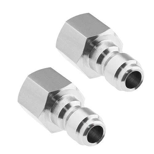 eMagTech 2PCS Hochdruckreiniger-Adapter 1/4 Zoll BSP-Innengewinde Schnellkupplungsstecker 304 Edelstahl-Kupplung für Hochdruckreiniger-Auslass-Sprühlanze 5000 PSI von eMagTech