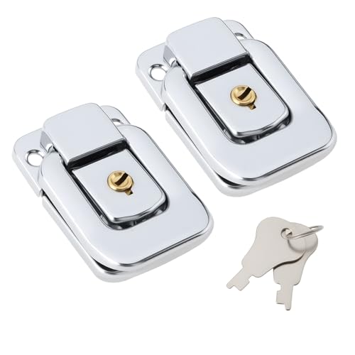 eMagTech 2 Stück Kofferschlösser Verchromt Abschließbar 48x31x10mm Kompatibel mit Osaka 1614A eMagTech 2 Stück Kofferschlösser Verchromt Abschließbar 48x31x10mm Kompatibel mit Osaka 1614A von eMagTech
