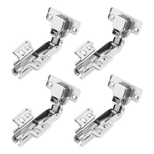 eMagTech 4 Stück 45-Grad-Festscharniere Schrankscharniere Hydraulisches Dämpferscharnier Türklappecke Verdecktes Scharnier für Schranktür Kleiderschrank Edelstahlscharnier von eMagTech