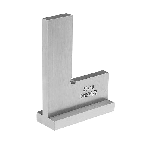 eMagTech DIN875/2 Präzisions Maschinisten Quadratlineal Kohlenstoffstahl Winkellineal Ingenieur Quadrat 90 Grad Rechtswinkellineal Zubehör für Maschinisten Ingenieur 50 X 40mm von eMagTech