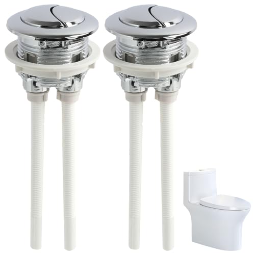2er Set Universal WC Spülknopf 40mm, Doppelspülung Toilettenknopf, Passend für Toiletten mit einem Deckellochdurchmesser von 37-44mm, Wasser Sparsam, Einfache Installation, Modernes Design von eModwey