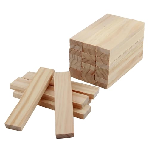30 Stück Set Bastelholz Klötzchen Holzbausteine, Bastelklötzchen Hölzchen 112 x 22 x 8 mm, für DIY-Projekte, Dekoration und Heimwerken, für Bau und Vertäfelung von eModwey
