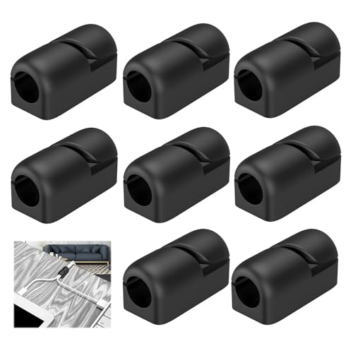 8 Stück Kabelhalter Selbstklebend Kabelklemmen, Schwarz - Robuste Kabelklemmen für Kabelmanagement und Organisation zu Hause und im Büro, Einfache Installation, Platzsparend und Langlebig von eModwey