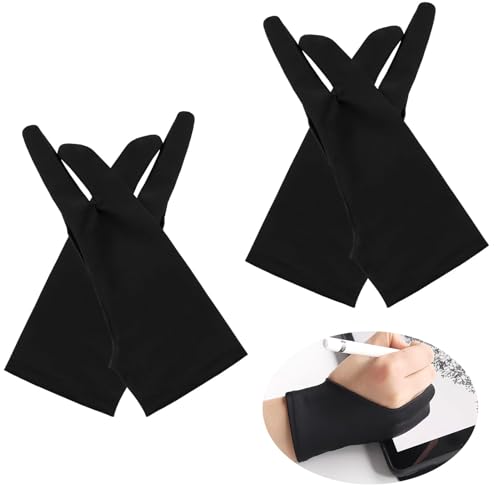 Artist Glove Elastisch Antifouling Handschuh Künstlerhandschuh für Grafiktabletts Graphics Tablet Pen-Monitor Drawing Tablet Zeichentablets Lichtkästen, Antifouling, 4er-Pack,Größe M von eModwey