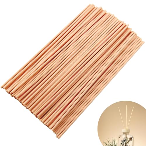 Satz von 100 Reed-Diffusor-Sticks - Holz-Rattan-Reed-Sticks -Holzrattan-Stäbchen für Duftdiffusor-Glasflaschen, für Spa, Meditation und Raumduft (20cm) von eModwey