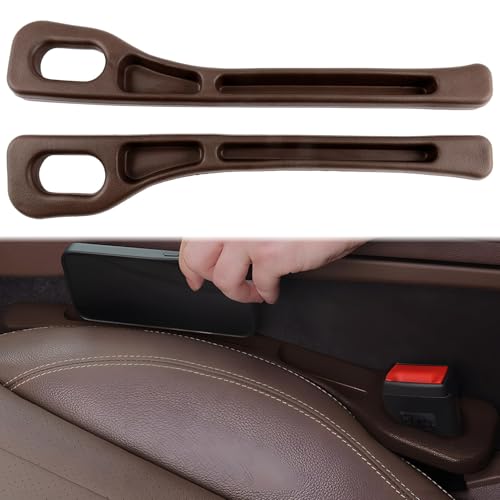 eModwey 2 Stück Aufbewahrungsbox für Autositze, Neuest Autositz Gap Organizer Storage Box, Universal Aufbewahrungsbox für Autositze, Kompatibel mit den meisten Fahrzeugen, Braun von eModwey
