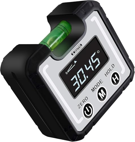 eOUTIL Digitaler Winkelfinder Magnetfuß und Füllstandsblasenfläschchen 4 X 90° Winkelmesser Neigungsmesser Mini Level Winkelmesser für Holzbearbeitung, Bauwesen, Tischkreissäge, vertikale Wand von eOUTIL