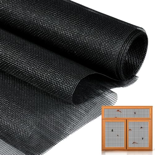 ePicsoa Fliegengitter Fenster 120x250cm, Fliegennetz Meterware auf Rolle aus Fiberglas, Schneidbares Insektenschutz-Gewebe mit 5 x Karo-Reparaturpflastern für Dachfenster & Terrassentüren (Schwarz) ePicsoa Fliegengitter Fenster 120x250cm, Fliegennetz Meterware auf Rolle aus Fiberglas, Schneidbares Insektenschutz-Gewebe mit 5 x Karo-Reparaturpflastern für Dachfenster & Terrassentüren (Schwarz) von ePicsoa