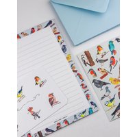 Briefpapier Set | Illustrierte Brief-Set - Bunte Vögel Briefpapier, Umschläge, Aufkleber, Postkarten von ePipi
