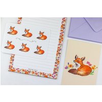 Briefpapier Set | Illustriertes Briefset - Süßer Fuchs Briefpapier, Umschläge, Aufkleber, Postkarten von ePipi