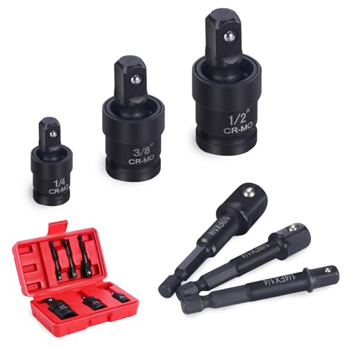 eROOSY 6 Stück Impact Socket Adapter Set 1/4" 3/8" 1/2" Socket Converter Adapter Reducer Set, Impact Driver Adapter für Multi-Tools, Autoreparaturen und Hauswartung von eROOSY