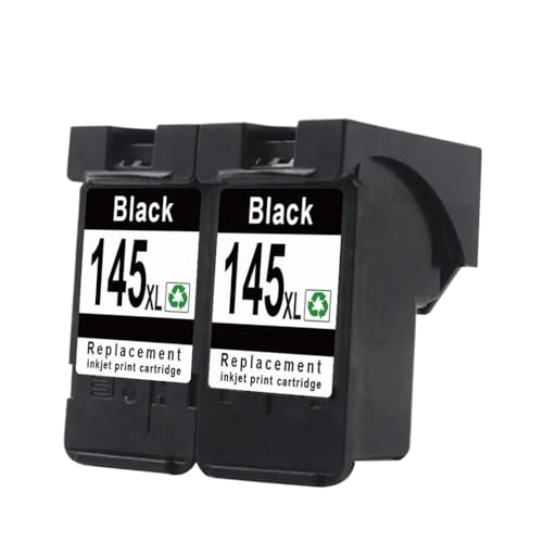Kompatibel mit Modellen TS201 TS301 3110 TR4510 IP2820 MX491 MG2410 2510 145XL 146XL REVANURANDEURURED Tink POTRURDE SEVENTIONEN(Canon 145xl 2bk) von eRgDFS