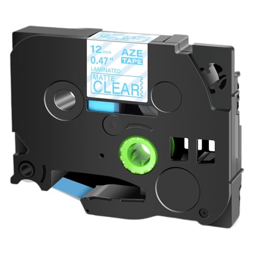 Kompatibel mit TZE-MQP35 TZ M931 M31 PT-H110 E100 D400 12 mm Mattetikettenkennzeichnung(Blue on Matt Clear) von eRgDFS