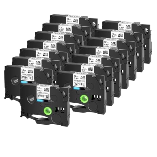 eRgDFS 15pk kompatibel mit Etikett Klebeband Verschiedene Drucker TZ Tze-S231 Schwarz auf dem weißen 12-mm-Band von eRgDFS