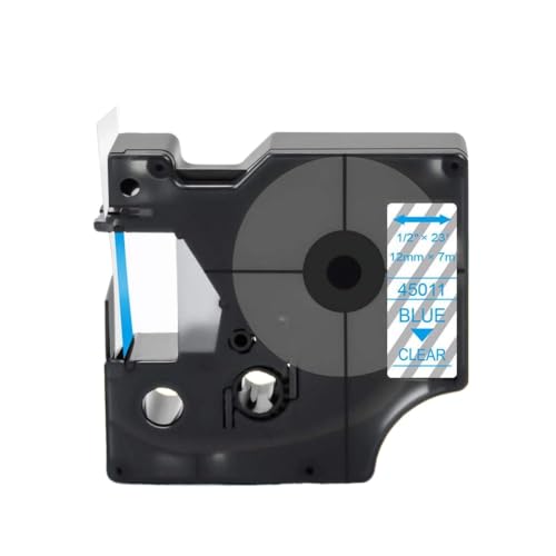 eRgDFS Kompatibel mit 1PCS 40910 D1 9mm Labelband Schwarz auf LEDLICHE Labe LM 160 280 360D Drucker(Blue on Clear) von eRgDFS