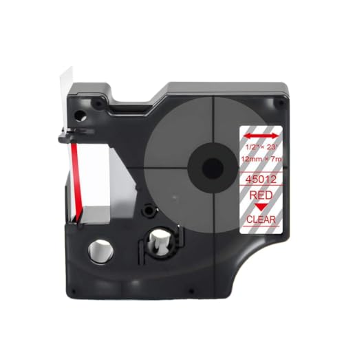 eRgDFS Kompatibel mit 1PCS 40910 D1 9mm Labelband Schwarz auf LEDLICHE Labe LM 160 280 360D Drucker(Red on Clear) von eRgDFS