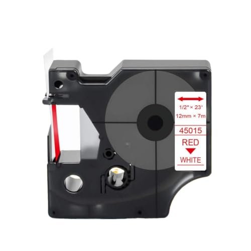 eRgDFS Kompatibel mit 1PCS 40910 D1 9mm Labelband Schwarz auf LEDLICHE Labe LM 160 280 360D Drucker(Red on White) von eRgDFS