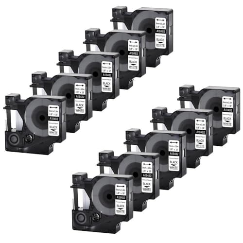 eRgDFS Kompatibel mit 5200 4200 Labelband 18482 18483 18484 10 Pack Industrial Label Ribbon 9 bis 19 mm(10PK 9mm 18482) von eRgDFS