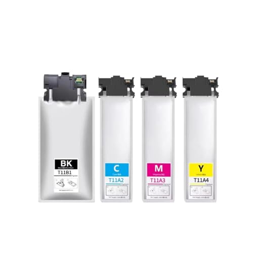 eRgDFS Kompatibel mit Belegschaft WF-C5890 WF-C5390 Drucker T11A T11A1 T11B1 T11A2 T11A3 T11A4 Pigmentink Bag(4color 1set) von eRgDFS