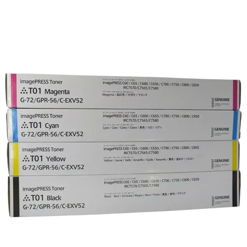 eRgDFS Kompatibel mit C-60 C65 C600 C-650 C700 C750 C800 C850 IRC7570 IRC7565 IRC7580 1SET T01 G72 C-EXV52 G-72 GPR-56 Toner-Pattridge von eRgDFS