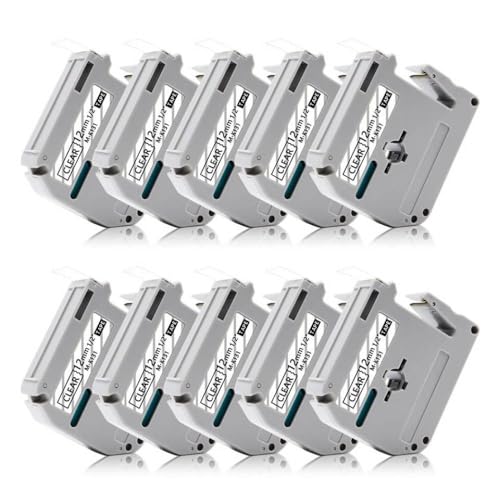eRgDFS Kompatibel mit Etikettband M-K231 Farbset 10 Pack 12mm PT-70 PT-80 PT-85 PT-90 Label Macher(10PK-1) von eRgDFS
