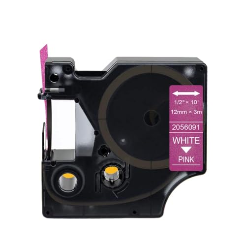 eRgDFS Kompatibel mit Etiketten 45013 12 mm x 7m Kompatibel mit D1 -Label -Druckermodelle 45010 45015 45018 45024 45023 Geeigneter Labelmanager 160 280 210d(Pink Glitter) von eRgDFS