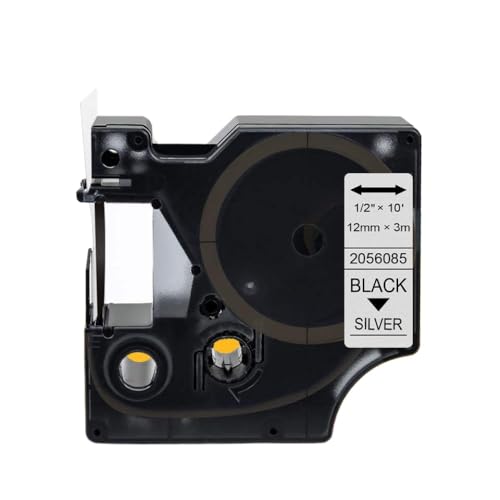 eRgDFS Kompatibel mit Etiketten 45013 12 mm x 7m Kompatibel mit D1 -Label -Druckermodelle 45010 45015 45018 45024 45023 Geeigneter Labelmanager 160 280 210d(Silver Glitter) von eRgDFS