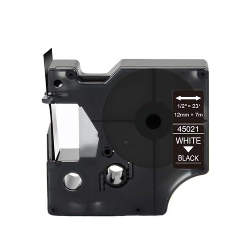 eRgDFS Kompatibel mit Etiketten 45013 12 mm x 7m Kompatibel mit D1 -Label -Druckermodelle 45010 45015 45018 45024 45023 Geeigneter Labelmanager 160 280 210d(White on Black) von eRgDFS
