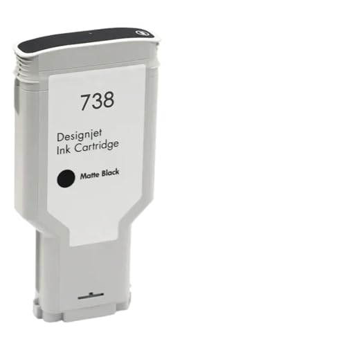 eRgDFS Kompatibel mit Inkjet Ink Patrone DesignJet T950 T850 Pigmentinte 738xl 676m6a 676m7a 676m8a 498n8a(Matte Black-300ML) von eRgDFS