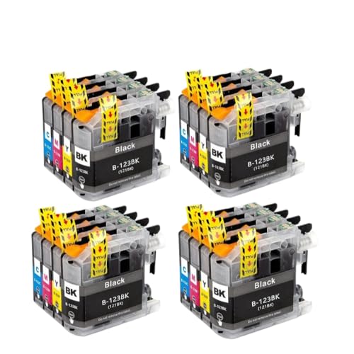 eRgDFS Kompatibel mit Inkjet Ink Patrone LC121 LC123 LC123XL MFC-J4610DW J650DW J4110DW J132W J152W J552DW(4SET) von eRgDFS