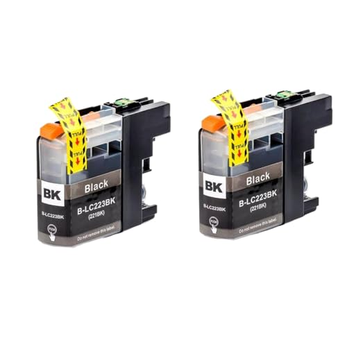 eRgDFS Kompatibel mit Inkjet Ink Patrone LC221 LC223 Series MFC-J4420DW J4620DW J4625DW J4120DW J5625DW(2PCS Black) von eRgDFS