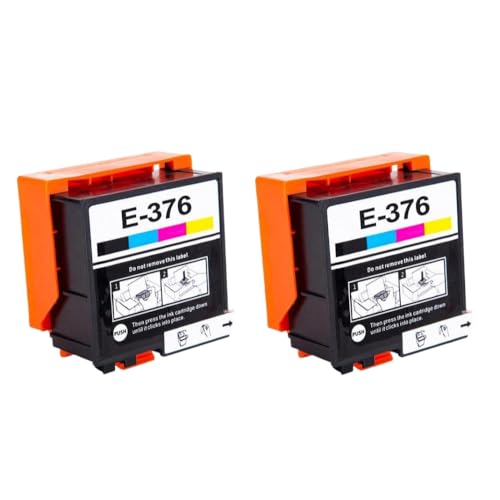 eRgDFS Kompatibel mit Inkjet-Patrone T376 T3760 E376 3760 Picturemate PM-525 PM525 Drucker(2PCS) von eRgDFS