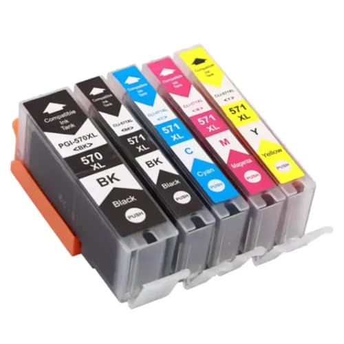eRgDFS Kompatibel mit PGI 570 CLI 571 XL PGI 550 XL Tintenpatron(5Color 1set) von eRgDFS