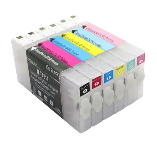 eRgDFS Kompatibel mit -S DX100 DX -100 Drucker 200ml 6 Farben 1 Set Leere Nachfüllpatronen von eRgDFS