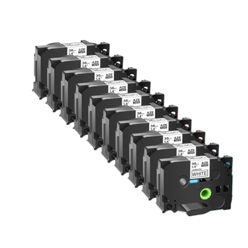 eRgDFS Kompatibel mit TZE261 TZ261 Schwarz auf weißem PT-P900-Etikettdrucker 10Pack 36 mm laminiertes L-ABEL-Klebeband eRgDFS Kompatibel mit TZE261 TZ261 Schwarz auf weißem PT-P900-Etikettdrucker 10Pack 36 mm laminiertes L-ABEL-Klebeband von eRgDFS