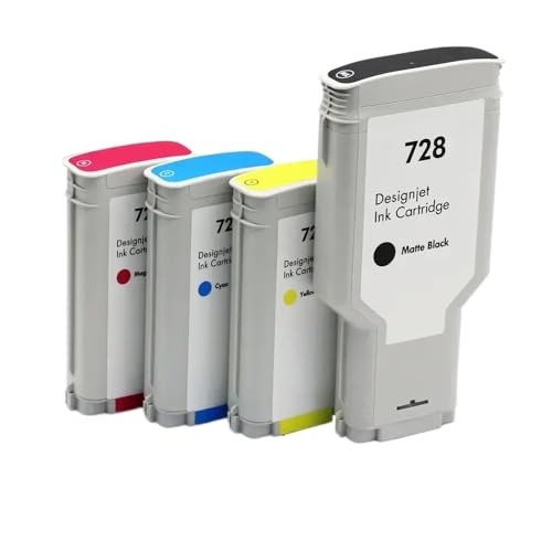 eRgDFS Kompatibel mit Tintenpatrone 130ml 300ml DesignJet T730 T830 Drucker Modelle F9J68A F9J67A F9J66A F9J65A(Magenta-130ML) von eRgDFS