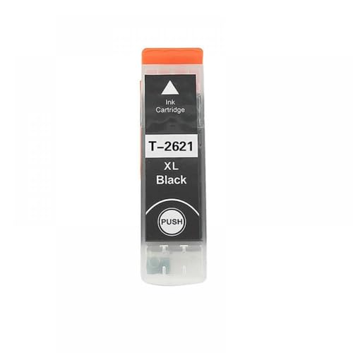 eRgDFS Kompatibel mit Tintenpatronen T2621 Schwarze Druckermodelle XP510 XP520 XP600 XP605 XP615 XP620 XP625 XP710 XP720 XP800 XP810(1 Black) von eRgDFS