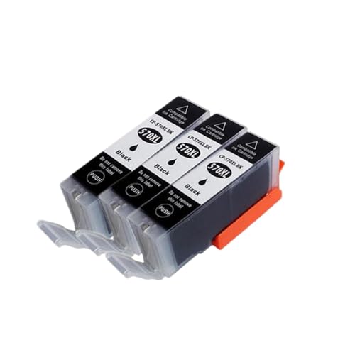 eRgDFS Kompatibel mit X4 Black Ink Patrone Ersatz PGI570 PGI-570 PGI570 XL MG7750 MG7751 MG6850 MG7752 MG7753 Drucker(3 Black) von eRgDFS