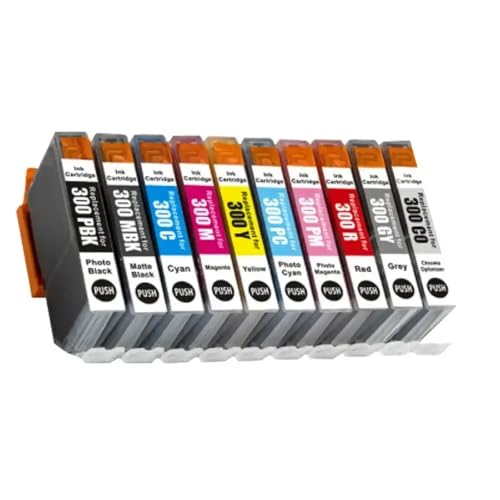 eRgDFS Kompatibel mit großer Format Ink Patrone Pro300 PFI 300 Bild Pro 300 Tintenstrahldrucker(1 Set 10PCS) von eRgDFS