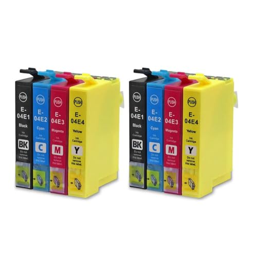 eRgDFS T04E kompatibel mit der Tintexpression Home Drucker XP 4101 XP 2101 WF 2851 WF2831 T04E1-SW(SEA-2set 8pcs) von eRgDFS