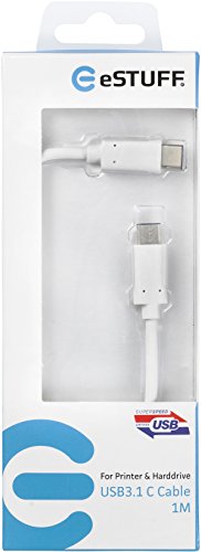 eSTUFF 1 m USB 3.1 C-C – USB Cables (3.1 (3.1 Gen 2), USB C, USB C, Male/Male, White) von eSTUFF