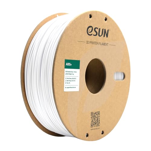 eSUN ABS+ Filament 1.75mm, 3D Drucker Filament ABS Plus, Maßgenauigkeit +/- 0.05mm, 1kg Spule (2.2 LBS) 3D Druck Filament für 3D Drucker, Kaltes Weiß von eSUN