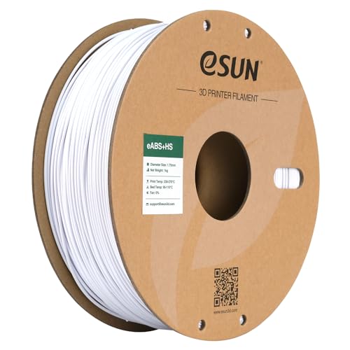 eSUN ABS+ Filament 1.75mm, ABS+HS Hochgeschwindigkeits 3D Drucker Filament Schnelligkeit ABS Plus, Maßgenauigkeit +/- 0.03mm, 1KG Spule (2.2 LBS) für 3D High Speed Drucker,Kühles Weiß von eSUN