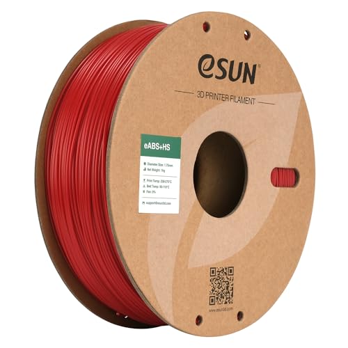 eSUN ABS+ Filament 1.75mm, ABS+HS Hochgeschwindigkeits 3D Drucker Filament Schnelligkeit ABS Plus, Maßgenauigkeit +/- 0.03mm, 1KG Spule (2.2 LBS) für 3D High Speed Drucker,Feuerrot von eSUN